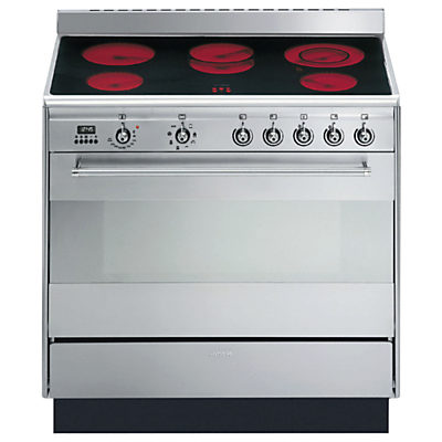 Smeg SUK91CMX9 Concert Range Cooker With Ceramic Hob, Stainless Steel